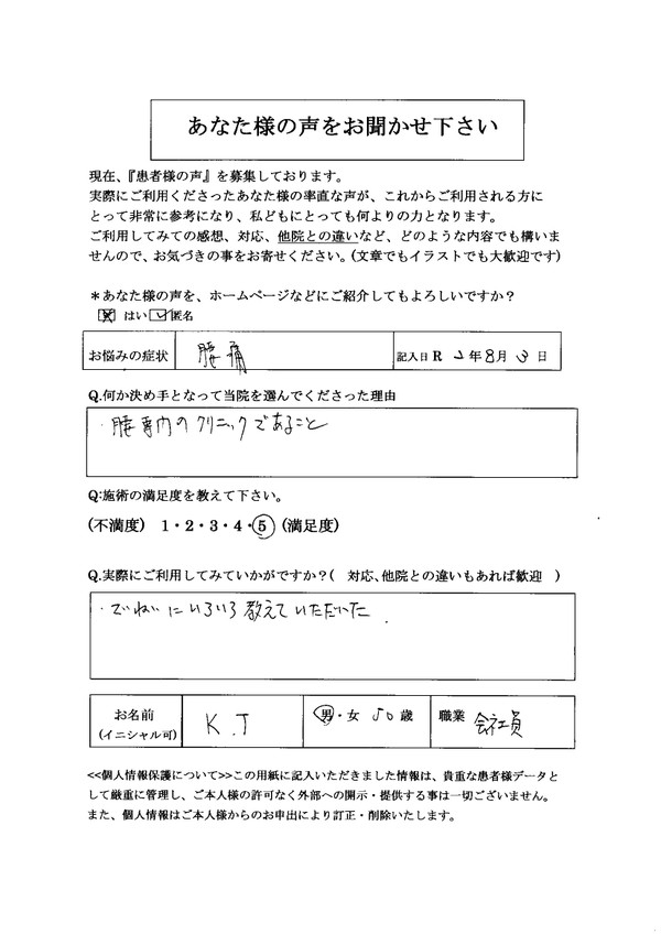 ゴルフスイングして腰に痛み枚方