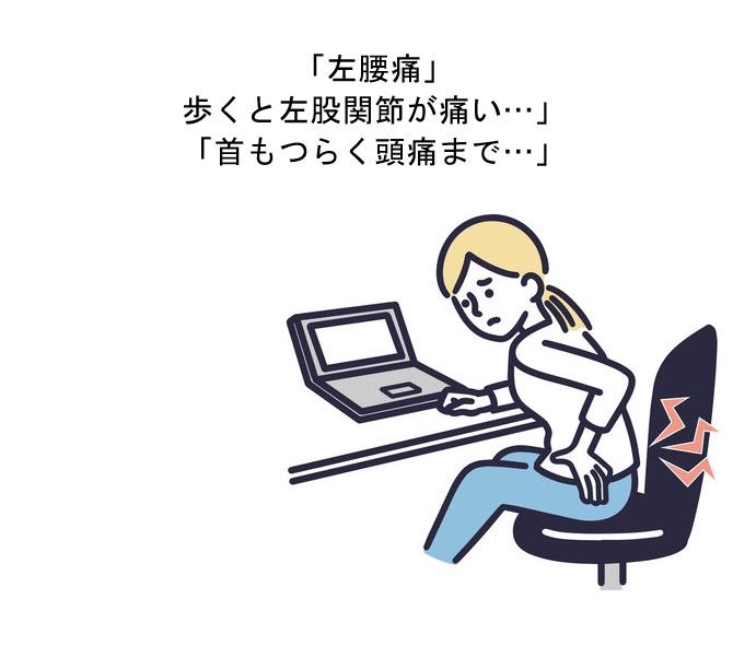 左腰痛・股関節の痛み・頭痛でお悩みの40代女性