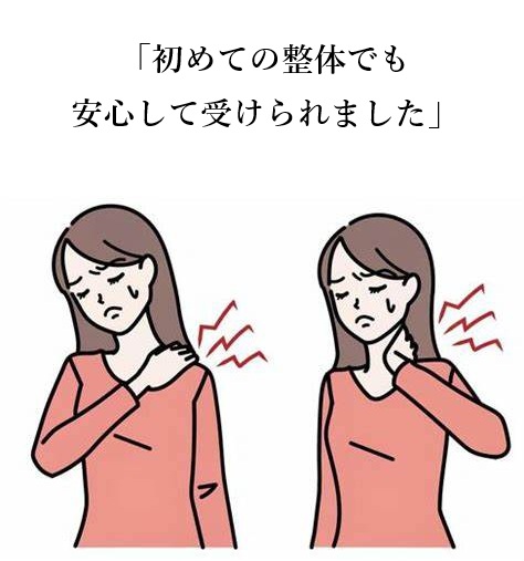 【初めての整体でも安心して受けられました】