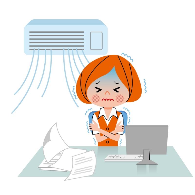 【冷房で首や背中、腰がつらい…そんなお悩みはありませんか？】女性　会社員